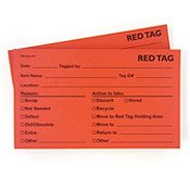 5S Adhesive Red Tags
